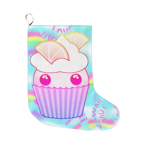 pastel Kawaii cupcake on a Christmas Stocking