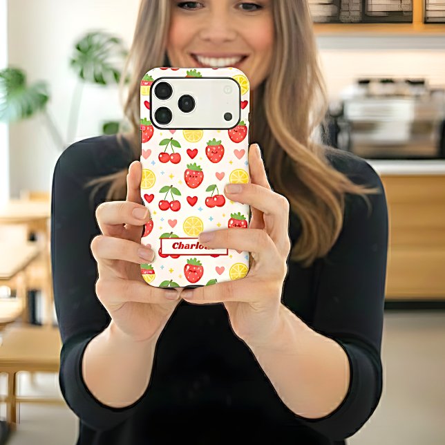 Pastel Kawaii Fruit Pattern Personalized Case-Mate iPhone Case (Creator Uploaded)