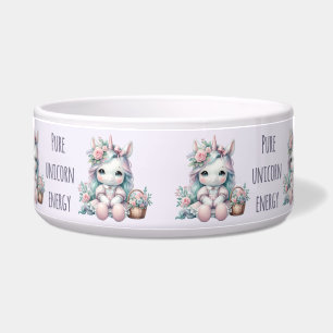 Pastel Kawaii Unicorn Doll with Flower Basket Bowl