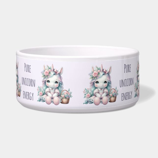 Pastel Kawaii Unicorn Doll with Flower Basket Bowl (Front)