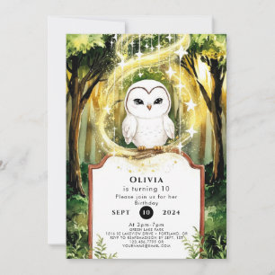 Pastel Kids' Owl Birthday Invitation