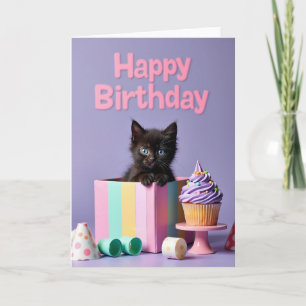 Pastel Kitten Birthday Card