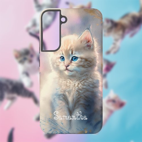 Pastel Kitty With Your Name Samsung Galaxy S22 Case