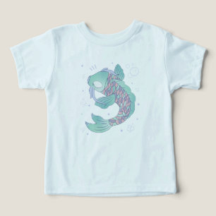Pastel Koi Fish Whimsical Folk Art Underwater Toddler T-shirt