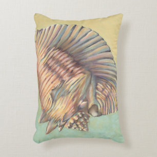 Pastel Large Conch Shell Accent Pillow