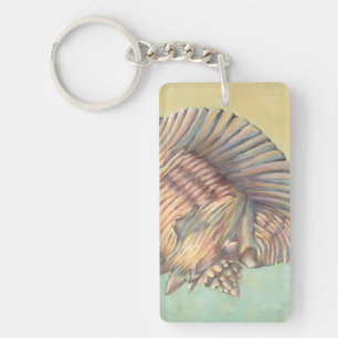 Pastel Large Conch Shell Keychain