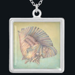 Pastel Large Conch Shell Silver Plated Necklace<br><div class="desc">Get this unique multi-colored large Conch seashell image on your next product. This amazing,  cocoa background these two unique seashells. Take the beach with you everywhere you go and imagine the soft ocean breeze.</div>