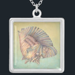 Pastel Large Conch Shell Silver Plated Necklace<br><div class="desc">Get this unique multi-colored large Conch seashell image on your next product. This amazing,  cocoa background these two unique seashells. Take the beach with you everywhere you go and imagine the soft ocean breeze.</div>