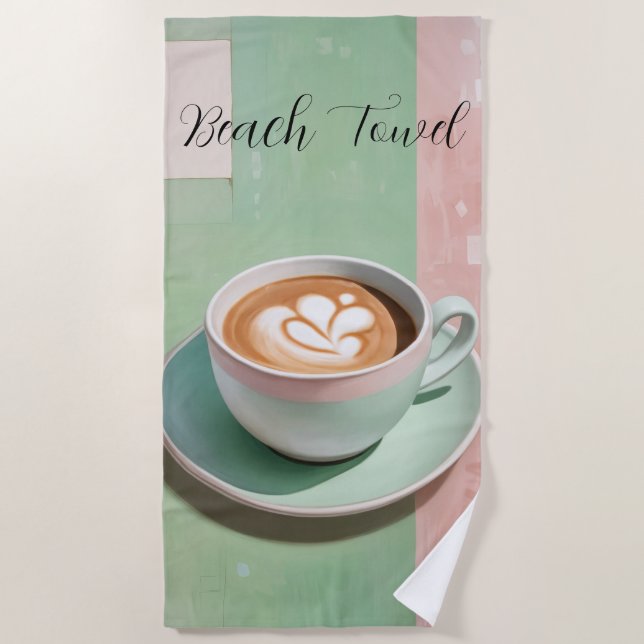 Pastel Latte Beach Towel (Front)