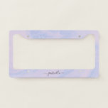 Pastel Lavender Abstract Liquid Ink Girly Name  License Plate Frame<br><div class="desc">Pastel Lavender Abstract Liquid Ink Girly Name License Plate Frame</div>