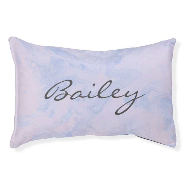Pastel Lavender Abstract Unique Personalized Pet Bed (Front)