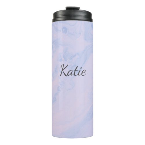 Pastel Lavender Abstract Unique Personalized Thermal Tumbler