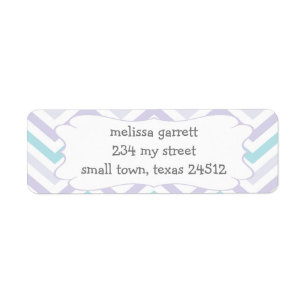 Pastel Lavender and Aqua Zig Zag Baby Label