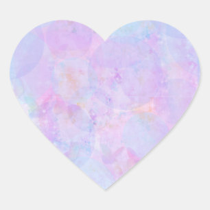 Pastel Lavender and Blue Circle Design Small Heart Sticker
