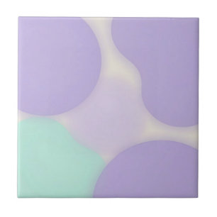 Pastel Lavender Blob Organic Abstract Ceramic Tile