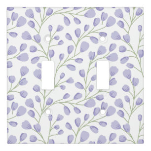 Pastel Lavender/Blue Flowers Light Switch Cover