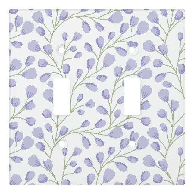 Pastel Lavender/Blue Flowers Light Switch Cover (Front)