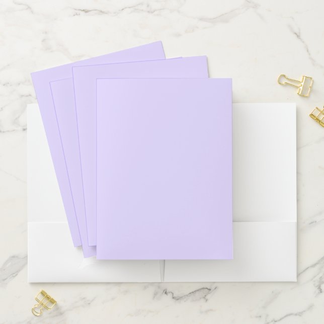 Pastel Lavender Blue Solid Color | Classic Pocket Folder (In Situ)