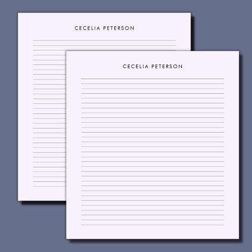 Pastel Lavender Classic Small Lines Notepad