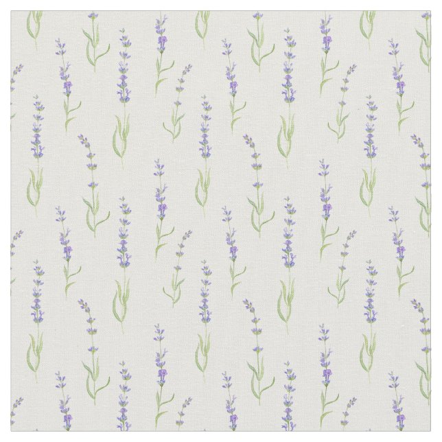 Pastel Lavender Flower Plants Botanical Fabric (Close Up)