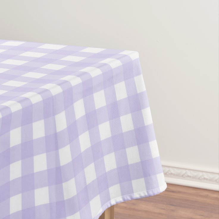 Pastel Lavender Gingham Checks Pattern Tablecloth Zazzle