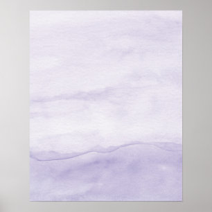 Pastel Lavender Ombre Watercolor Abstract Art Poster