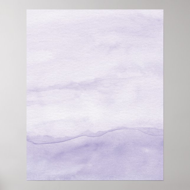 Pastel Lavender Ombre Watercolor Abstract Art Poster (Front)