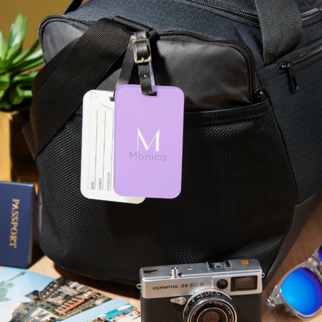 Pastel Lavender - personalized  Luggage Tag (Front & Back)