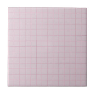 Pastel Lavender & Pink Checkered Retro Minimalist Ceramic Tile