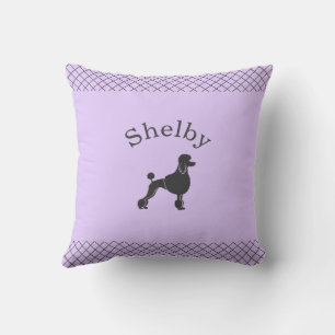 Pastel Lavender Poodle Personalized Matching  Throw Pillow