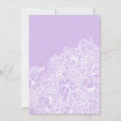 Pastel lavender purple floral lace Sweet 16 Invitation (Back)