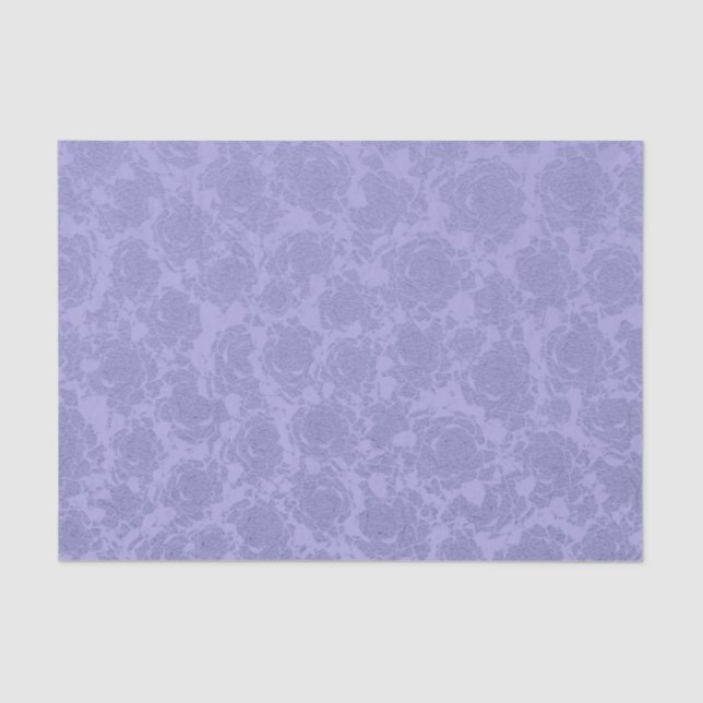 Pastel Lavender Purple Floral Succulent Pattern Tissue Paper (Front)
