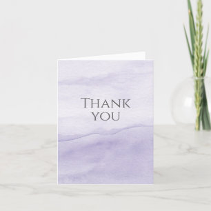 Pastel Lavender Purple Watercolor Art Letterpress Thank You Card