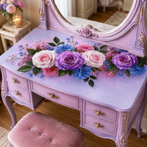 Pastel Lavender Rose Bouquet Decoupage Tissue Paper