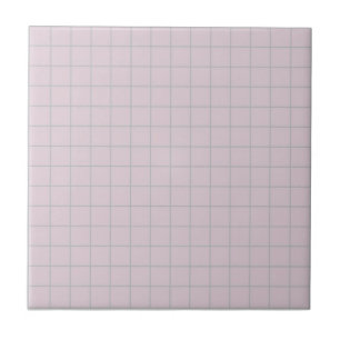 Pastel Lavender & Sage Green Checkered Retro Ceramic Tile