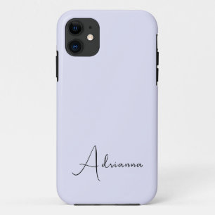 Pastel Lavender Solid Color Minimalist Personalize iPhone 11 Case