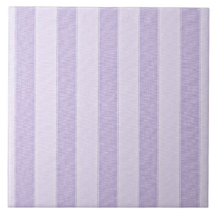 Pastel Lavender Stripes Ceramic Tile