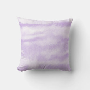 Pastel Lavender Tie-Dye Watercolor Effect Throw Pillow