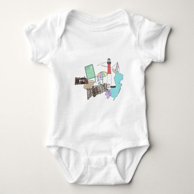 Pastel LBI Love Collage Baby Bodysuit (Front)