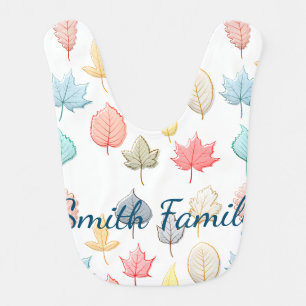Pastel Leaves Baby Bib