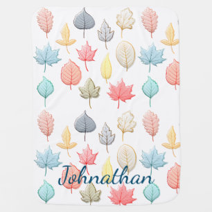 Pastel Leaves Baby Blanket