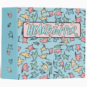 Pastel Leaves Blue 3 Ring Binder