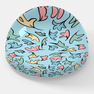 Pastel Leaves Blue Paperweight