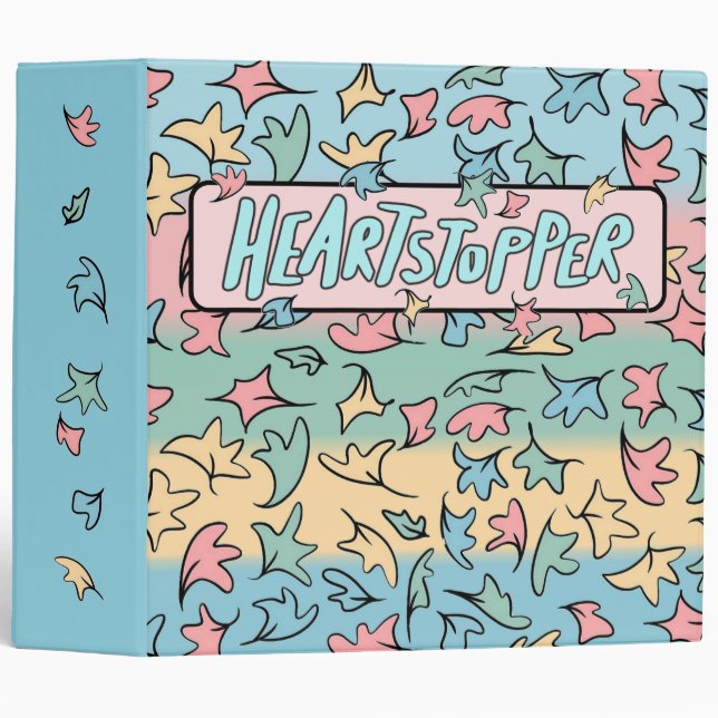 Pastel Leaves Colorful 3 Ring Binder (Front/Spine)