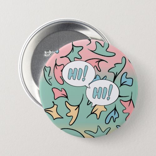 Pastel Leaves Colorful Button