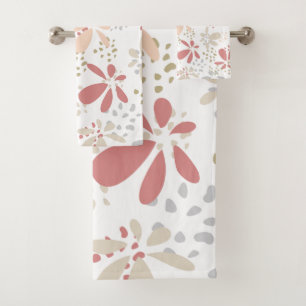 Pastel Leaves & Dots Towels