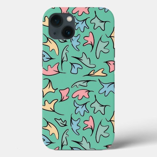 Pastel Leaves Green iPhone 13 Case