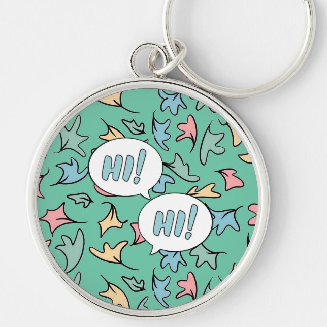 Pastel Leaves Green Keychain (Front)