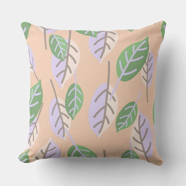 pastel leaves pillow (Front)