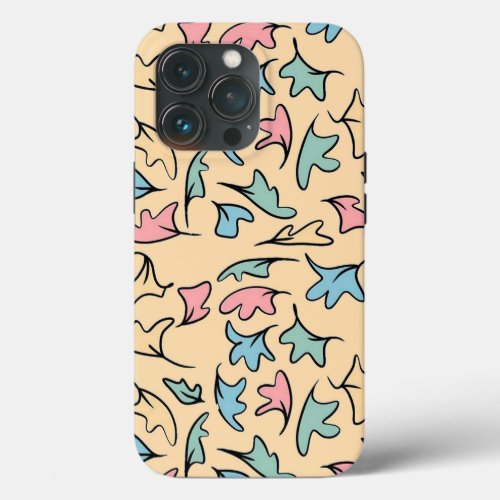Pastel Leaves Yellow iPhone 13 Pro Case